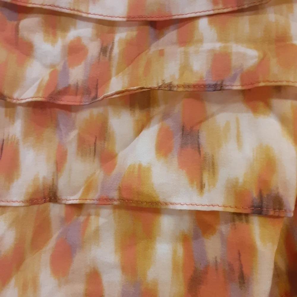 Ann Taylor Orange Multicolored Dress Size 6